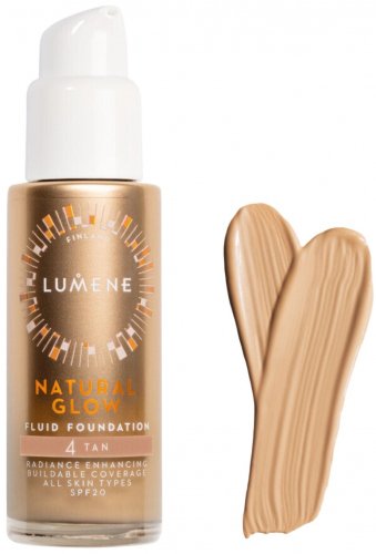 LUMENE - NORDIC NUDE - NATURAL GLOW FLUID FOUNDATION - Podkład rozświetlająco-wygładzający SPF20 - 30 ml - 4 - TAN