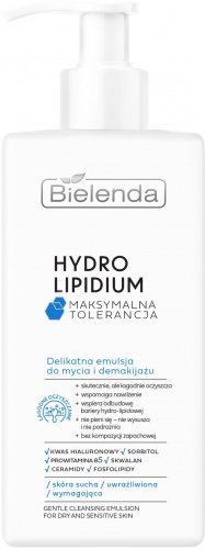 Bielenda - HYDRO LIPIDIUM - Gentle Cleansing Emulsion - Delicate emulsion for washing and makeup removal - 300 ml