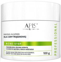 APIS - Professional - Acne-Stop Algae Mask for Acne Skin - Maska algowa dla cery trądzikowej z bambusem, zieloną herbatą i czarnym błotem z Morza Martwego - 100 g