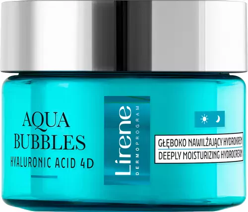 Lirene - AQUA BUBBLES - HYALURONIC ACID 4D - DEEPLY MOISTURIZING HYDROCREAM - Deeply moisturizing face hydrocream - Day/Night - 50 ml