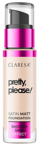 CLARESA - PRETTY, PLEASE! - Satin Matt Foundation - Satynowo-matowy podkład do twarzy - 34 g - 02 Light