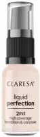 CLARESA - LIQUID PERFECTION - 2in1 High Coverage Foundation & Concealer - Liquid concealer and foundation - 18 g