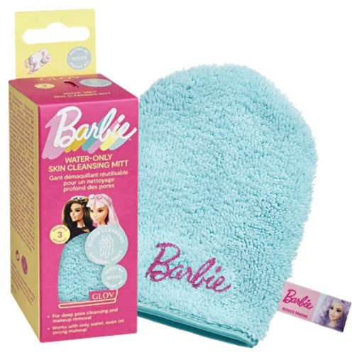 GLOV - BARBIE - Water-Only Skin Cleansing Mitt - Wielorazowa rękawiczka do demakijażu i oczyszczania twarzy - Edycja Limitowana - Blue Lagoon