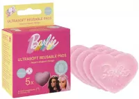 GLOV - BARBIE - Ultrasoft Reusable Pads - Wielorazowe płatki kosmetyczne w kształcie serca - Edycja limitowana - 5 szt.