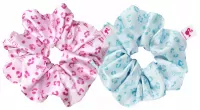 GLOV - BARBIE - Scrunchies - Zestaw 2 gumek do włosów - Edycja Limitowana - Pink Panther + Blue Panther - Rozmiar L
