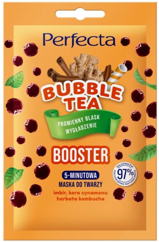 Perfecta - BUBBLE TEA - Booster - 5-minute face mask - Radiant glow and smoothing - 10 ml