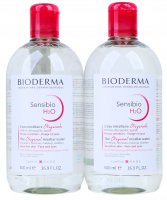 BIODERMA - Sensibio H2O - Make-up Removing Micelle Solution - Set of 2 micellar lotions for sensitive skin - 2x500 ml