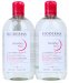 BIODERMA - Sensibio H2O - Make-up Removing Micelle Solution - Set of 2 micellar lotions for sensitive skin - 2x500 ml