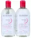 BIODERMA - Sensibio H2O - Make-up Removing Micelle Solution - Set of 2 micellar lotions for sensitive skin - 2x500 ml