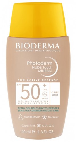 BIODERMA - Photoderm NUDE Touch SPF 50+ Ochronny podkład mineralny z efektem Nude - 40 ml - JASNY