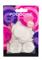 Staleks - Pro Pododisc - Disposable Files - Replaceable pedicure disc pads - size L - 25 mm - 320 grit. - 50 pcs. - White