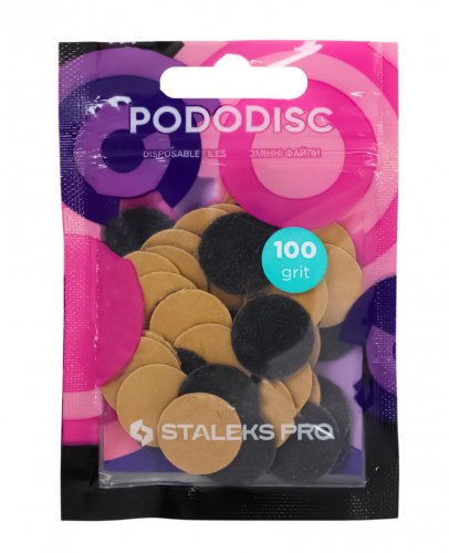 Staleks - Pro Pododisc - Disposable Files - Replaceable pedicure disc covers - size M - 20 mm - 100 grit. - 50 pcs.