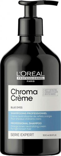 L'Oréal Professionnel - SERIE EXPERT - CHROMA CREME - PROFESSIONAL SHAMPOO - BLUE DYES - Blue shampoo for light to medium brown hair - 500 ml