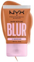 NYX Professional Makeup - BARE WITH ME - BLUR - Blurring Tint Foundation - Smoothing Foundation - 30 ml - 12 MEDIUM DARK 