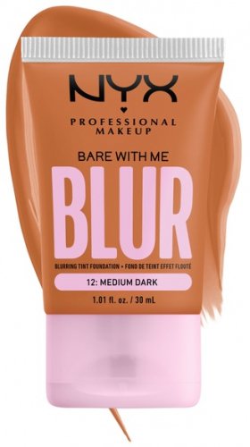 NYX Professional Makeup - BARE WITH ME - BLUR - Blurring Tint Foundation - Wygładzający podkład do twarzy - 30ml  - 12 MEDIUM DARK 