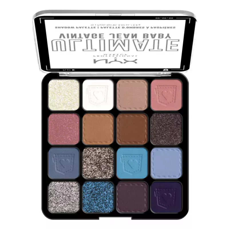 Палетка теней NYX Professional Makeup Ultimate Shadow Palette, 16 оттенков, оттенок 02 Vintage Jean Baby, 16 × 0,8 г — фото 3