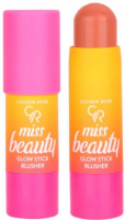 Golden Rose - Miss Beauty - Glow Stick - Blusher - Rozświetlający róż do twarzy w sztyfcie - 6 g - 01 PEACH FLASH - 01 PEACH FLASH