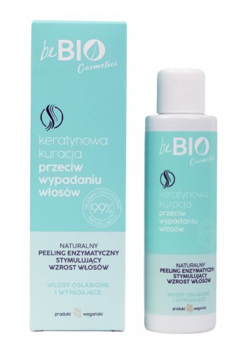 beBIO - Keratin Treatment Against Hair Loss - Enzymatic Peeling - Keratynowa kuracja przeciw wypadaniu włosów - Naturalny peeling enzymatyczny - Włosy osłabione i wypadające - 100 ml 