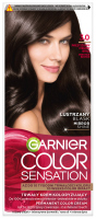 GARNIER - COLOR SENSATION - Trwały krem koloryzujący do włosów - 3.0 Ciemny Brąz