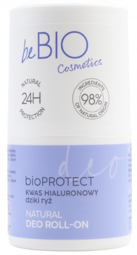 beBIO - BioProtect Natural Deo Roll-On - Hyaluronic acid + Wild Rice - 50 ml