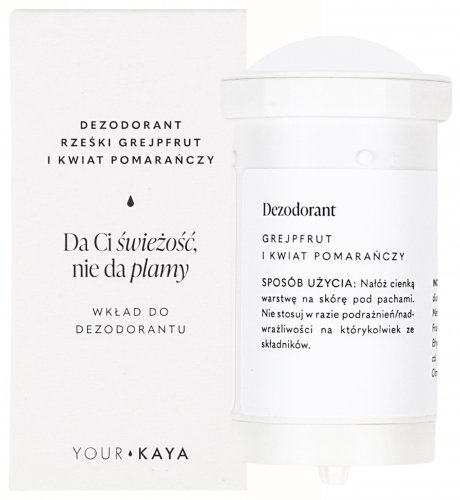YOUR KAYA - Underarm and bust deodorant stick - Grapefruit and orange blossom - Refill - 38 g