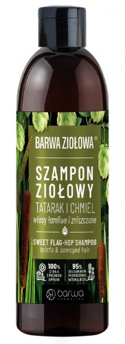 BARWA - BARWA ZIOŁOWA - Szampon Ziołowy do włosów łamliwych i zniszczonych - Tatarak i Chmiel - 250 ml