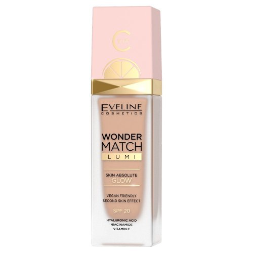 Eveline Cosmetics - WONDER MATCH LUMI SPF 20 - Luksusowy podkład rozświetlający - 30 ml - 25 - SAND BEIGE WARM