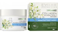 Eveline Cosmetics - Organic Collagen - Lifting Facial Oval Modeling Cream - Liftingujący krem modelujący owal twarzy - Kolagen z Akacji i Żeń-szeń - Cera dojrzała - 50 ml