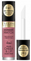 Eveline Cosmetics - Wonder Match - Velour Cheek & Lip - Róż i pomadka w płynie - 4,5 ml - 04 - 04