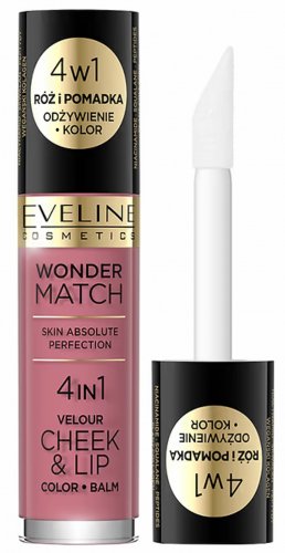 Eveline Cosmetics - Wonder Match - Velour Cheek & Lip - Róż i pomadka w płynie - 4,5 ml - 04