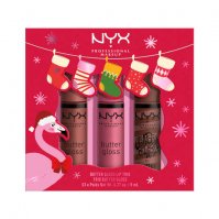 NYX Professional Makeup - BUTTER GLOSS LIP TRIO - HOLIDAY GIFT SET - Zestaw prezentowy 3 błyszczyków do ust Butter Gloss - 3 x 8 ml - 01
