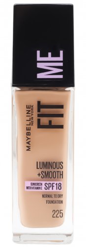 MAYBELLINE - FIT ME - LUMINOUS + SMOOTH - Illuminating liquid face foundation - SPF18 - 30 ml - 225 - MEDIUM BUFF