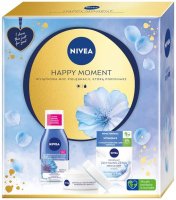 Nivea - HAPPY MOMENT - Zestaw prezentowy do pielęgnacji twarzy - Odświeżający krem na dzień SPF15 50 ml + Dwufazowy płyn do demakijażu oczu 125 ml  