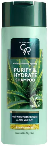 Golden Rose - Purify & Hydrate Shampoo - Cleansing and Moisturizing Shampoo for Normal and Oily Hair - 430 ml