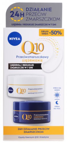 Nivea - Q10 - Anti-Wrinkle Set - Firming - Day face cream SPF15 50 ml + Night face cream 50 ml