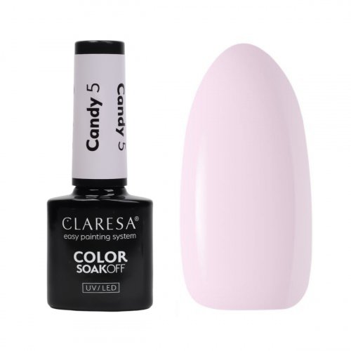 CLARESA - SOAK OFF UV/LED - CANDY - Hybrid nail polish - 5 g - 5