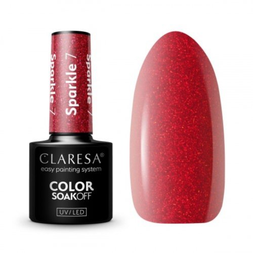 CLARESA - SOAK OFF UV / LED - GLOWING - MAGIC SPARKLE - Hybrid nail polish - 5 g - SPARKLE - 7