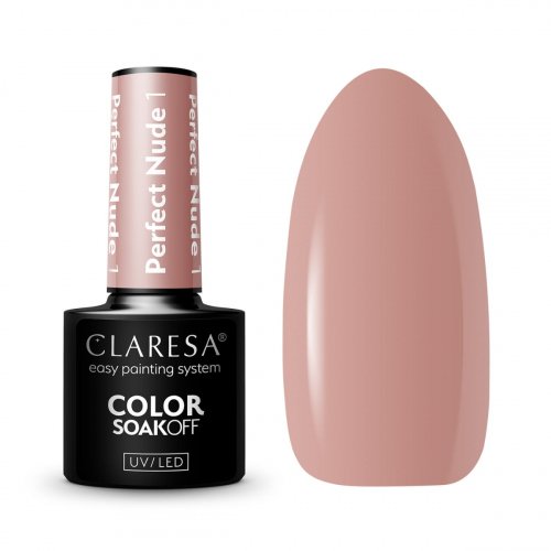 CLARESA - SOAK OFF UV/LED - PERFECT NUDE - Lakier hybrydowy do paznokci - 5 g - 1