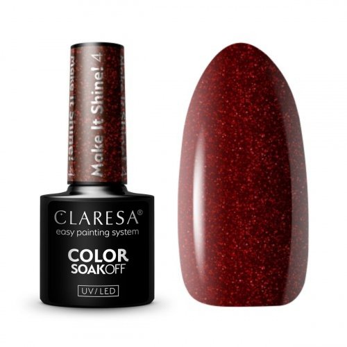 CLARESA - SOAK OFF UV/LED - MAKE IT SHINE! - Lakier hybrydowy do paznokci - 5 g - 4