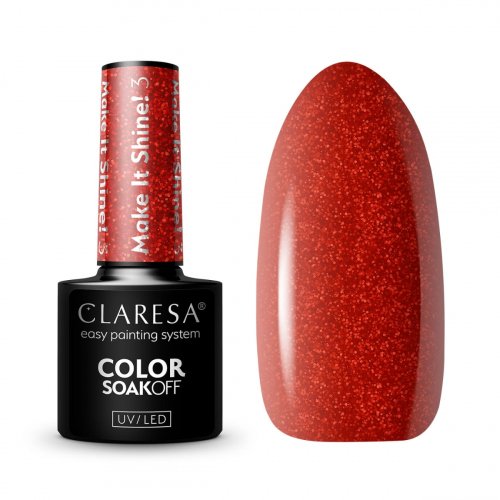 CLARESA - SOAK OFF UV/LED - MAKE IT SHINE! - Lakier hybrydowy do paznokci - 5 g - 3