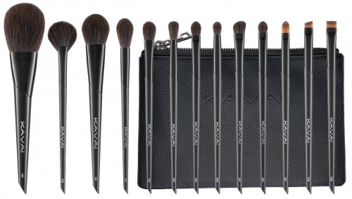 KAVAI - Black Swan - Set of 13 makeup brushes + cosmetic bag