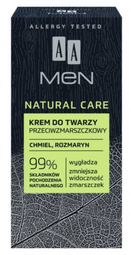 AA - MEN NATURAL CARE - Anti-wrinkle face cream - Hops and Rosemary - 50 ml