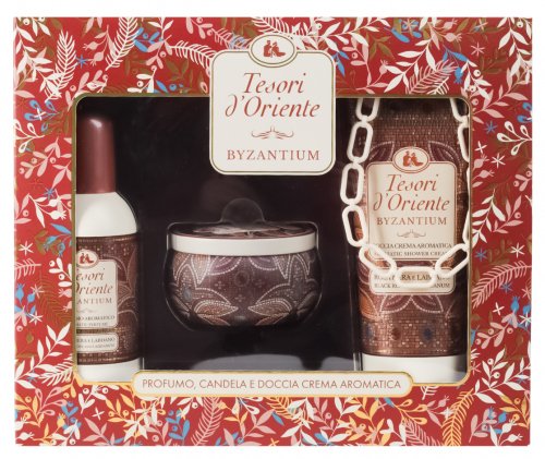 Tesori d'Oriente - Byzantium Set - Zestaw prezentowy - Balsam do ciała 250 ml + Woda perfumowana 100 ml + Świeca zapachowa 109 g