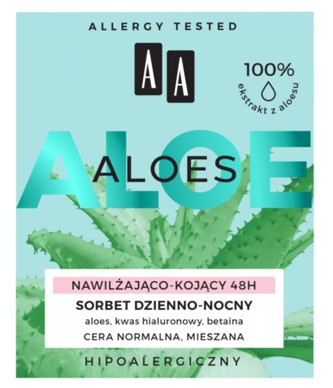 AA ALOE Sorbet do twarzy  ukojenie i nawilenie 50ml