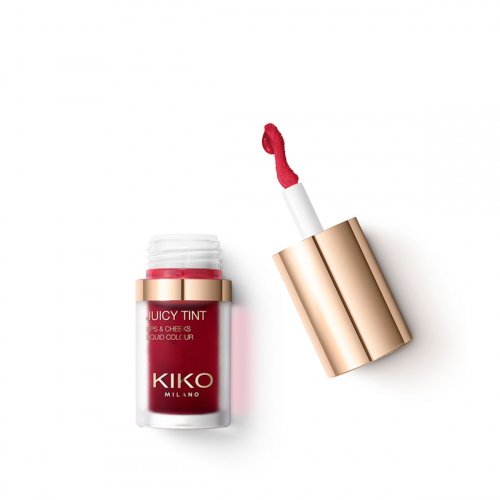 KIKO Milano - Juicy Tint Lips & Cheek Liquid Colour - Pomadka i róż 2w1 - Tint do ust i policzków - 5 ml - 02 Cherry Touches