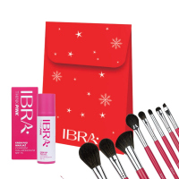 Ibra - Świąteczny zestaw - Gift Set 2 - Krem pod makijaż 50 ml + Zestaw 8 pędzli Candy
