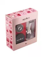 Apollca - Świąteczny zestaw - Mydełko do brwi 15 g  + Puder satynowy 6 g + Stick czekoladowy z piankami 40 g