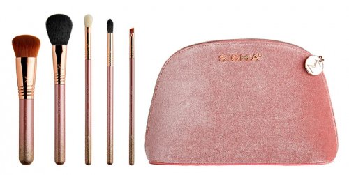 Sigma - MODERN GLAM BRUSH SET - 5 Cutting-Edge Brushes + Beauty Bag - Set of 5 makeup brushes + cosmetic bag