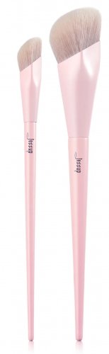 JESSUP - Makeup Lover 2 Pcs Crystal Pink Glamorous Collection IV - Set of 2 facial makeup brushes - T497