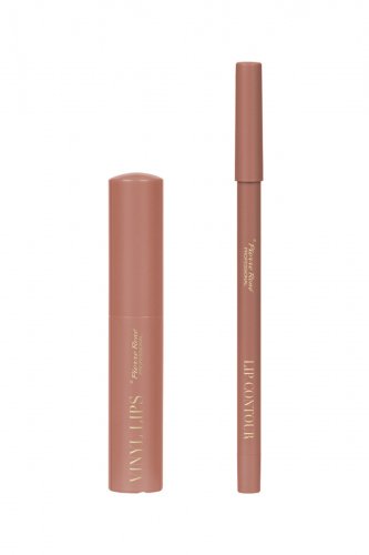 Pierre René - LIP KIT - Lip Contour Vinyl Lips - Zestaw do makijażu ust - Pomadka Vinyl Lips + Konturówka - 06 NUDE